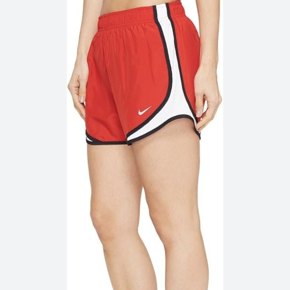 Women's size small Nike dry tempo running shorts red black white. 3 inch inseam